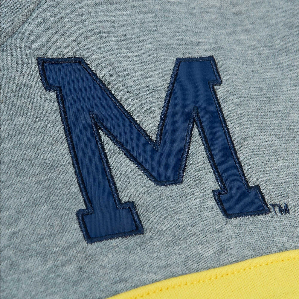 Men's Mitchell & Ness Navy Michigan Wolverines Head Coach Pullover Hoodie