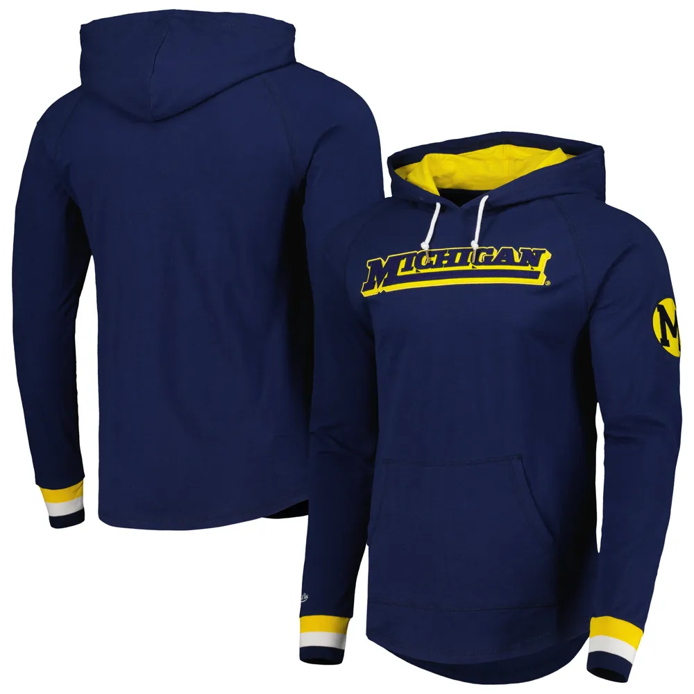 Sweat à capuche raglan légendaire des Michigan Wolverines de la marine Mitchell & Ness pour hommes