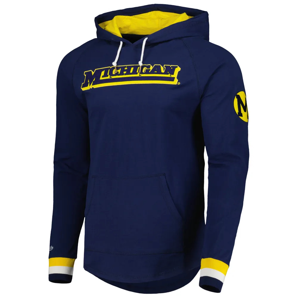 Sweat à capuche raglan légendaire des Michigan Wolverines de la marine Mitchell & Ness pour hommes