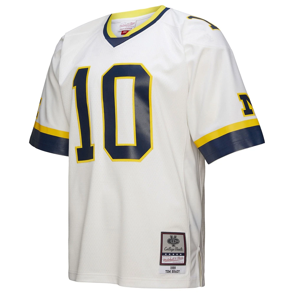 Maillot blanc Mitchell & Ness Tom Brady pour homme Michigan Wolverines Legacy 1999