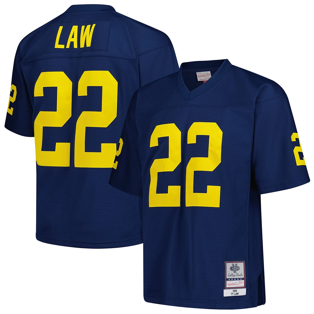 Men's Mitchell & Ness Ty Law Navy Michigan Wolverines 1994 Legacy Jersey