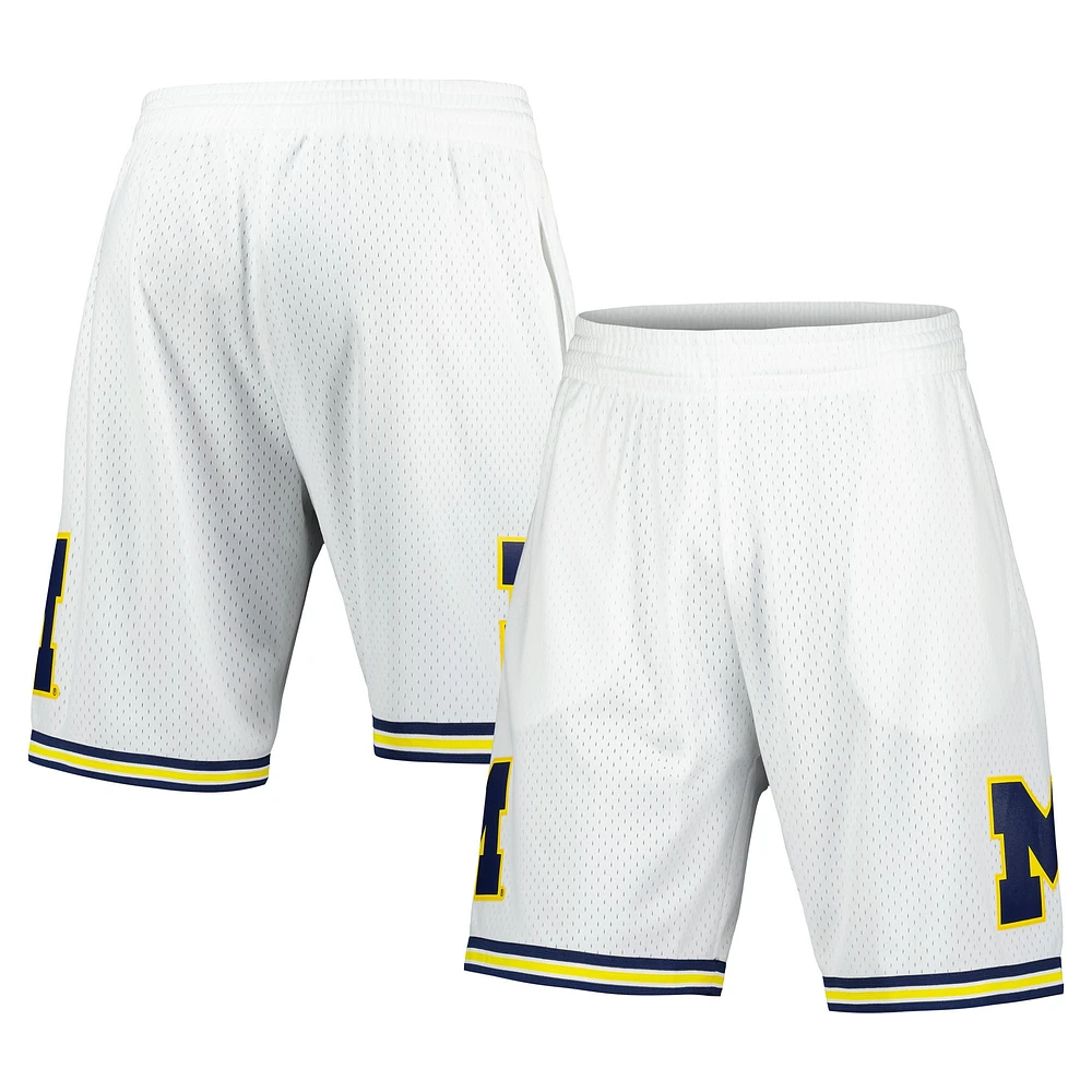 Men's Mitchell & Ness White Michigan Wolverines 1991/92 Throwback Jersey Shorts