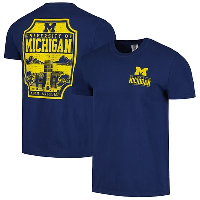 T-shirt bleu marine Michigan Wolverines Campus Badge Comfort Colors pour hommes