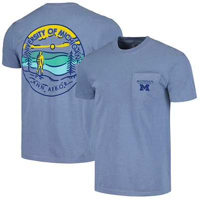 T-shirt bleu marine Michigan Wolverines Circle Scene Comfort Colors pour hommes