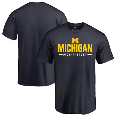 Michigan Wolverines Custom Sport Wordmark T-Shirt - Navy