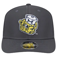 Casquette extensible à boutons-pression 9SEVENTY Michigan Wolverines de New Era pour homme, anthracite