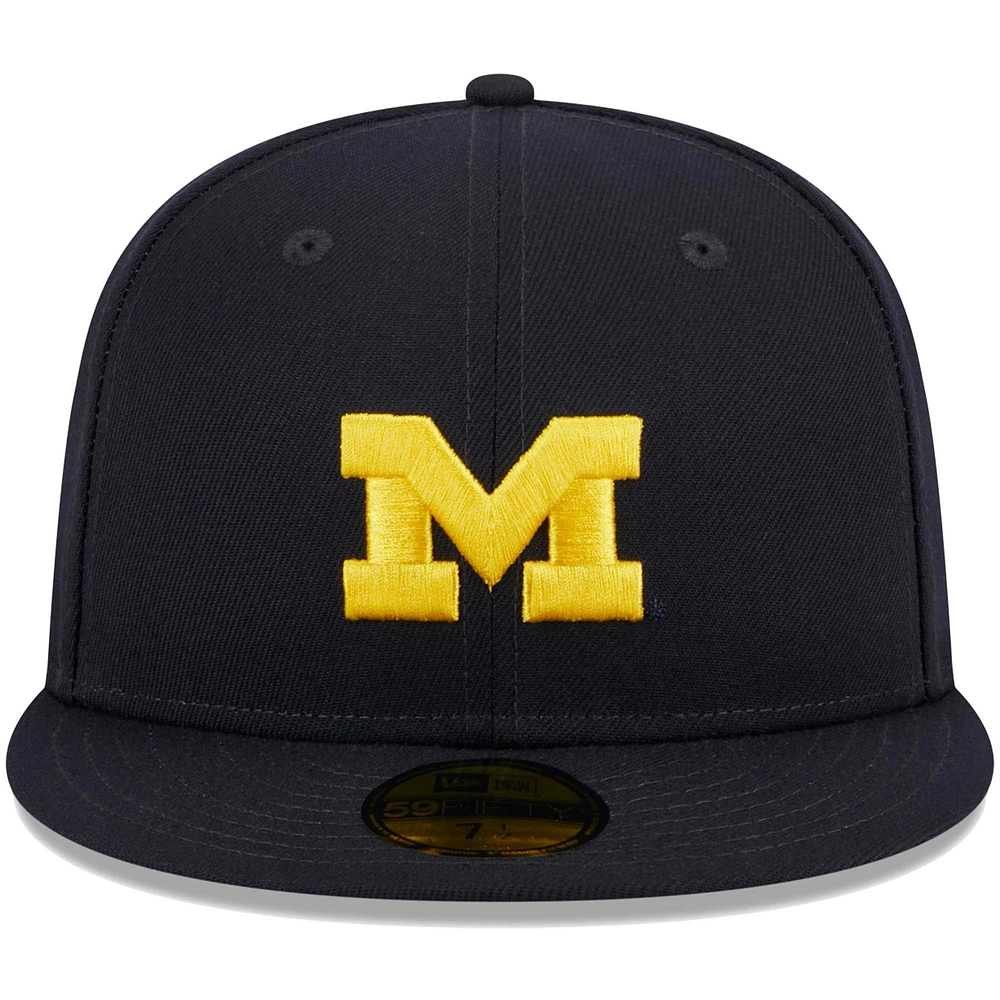 Casquette ajustée 59FIFTY bleu marine des Michigan Wolverines de New Era pour homme