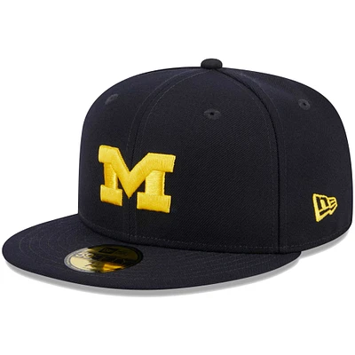 Casquette ajustée 59FIFTY bleu marine des Michigan Wolverines de New Era pour homme