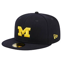 Casquette ajustée 59FIFTY bleu marine Michigan Wolverines de New Era pour homme