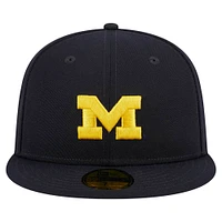 Casquette ajustée 59FIFTY bleu marine Michigan Wolverines de New Era pour homme