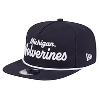Casquette de golf à logo New Era bleu marine pour homme, motif aventure des Wolverines du Michigan