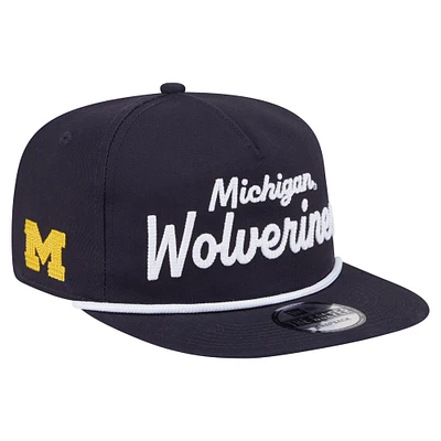 Casquette de golf à logo New Era bleu marine pour homme, motif aventure des Wolverines du Michigan