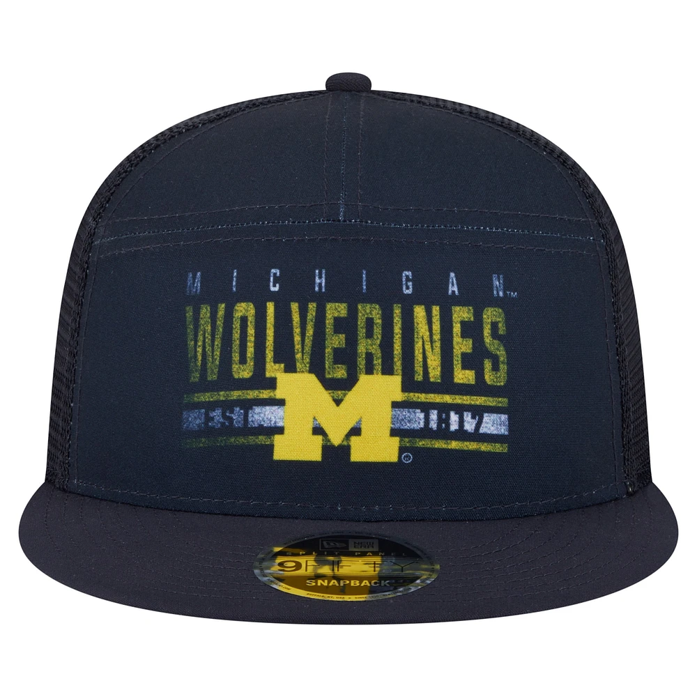 Casquette snapback 9FIFTY bleu marine Michigan Wolverines pour homme New Era