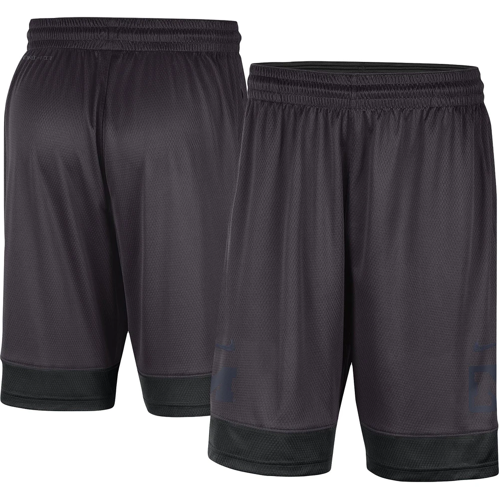 Short pour homme Nike Michigan Wolverines Performance Fast Break, anthracite