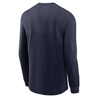 T-shirt à manches longues avec slogan Michigan Wolverines pour homme Nike College Navy