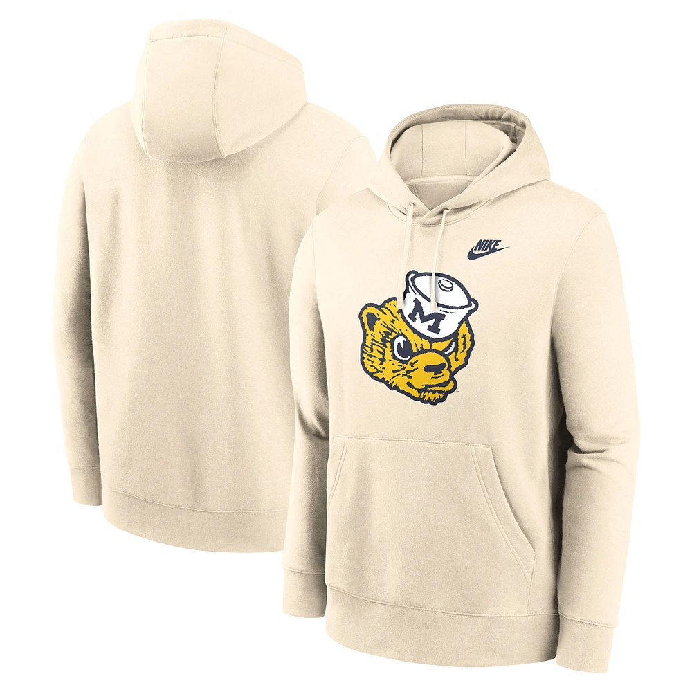 Sweat à capuche Nike pour homme avec logo Vault Michigan Wolverines de couleur crème