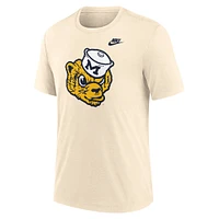 Men's Nike Cream Michigan Wolverines Vault Logo Tri-Blend T-Shirt