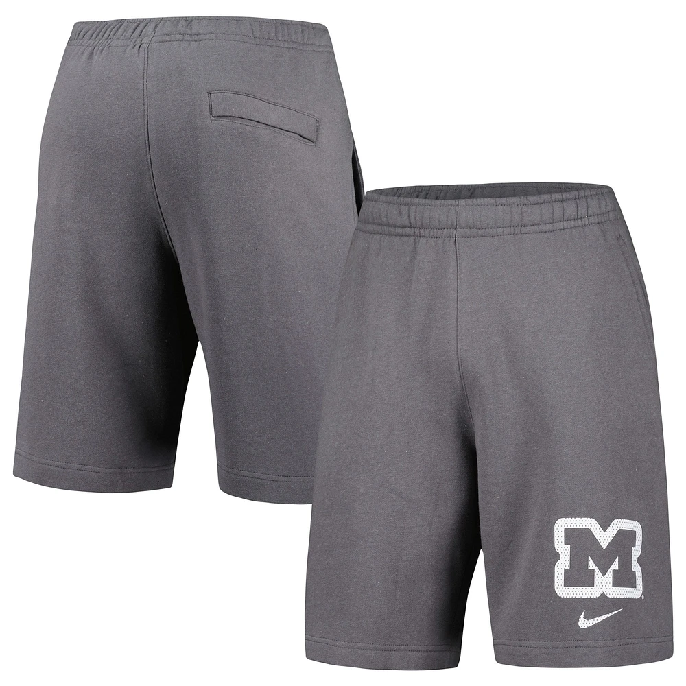 Short en polaire Nike Wolverines pour homme, gris, Michigan