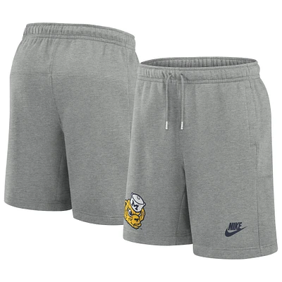 Short en molleton Nike Michigan Wolverines Legacy Essential pour homme, gris chiné