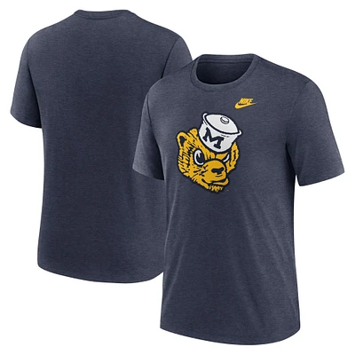 Men's Nike Heather Navy Michigan Wolverines Blitz Legacy Primary Tri-Blend T-Shirt