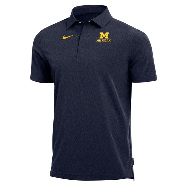 Polo Nike Michigan Wolverines 2022 Coach Performance pour Homme - Bleu marine chiné