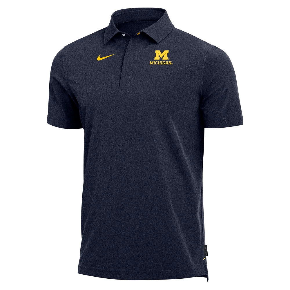 Men's Nike Heathered Navy Michigan Wolverines 2022 Coach Performance Polo