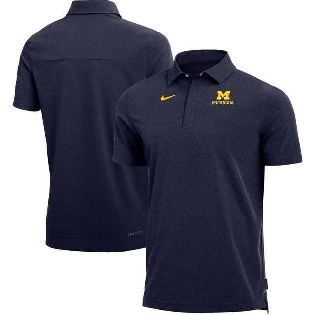 Polo Nike Michigan Wolverines 2022 Coach Performance pour Homme - Bleu marine chiné