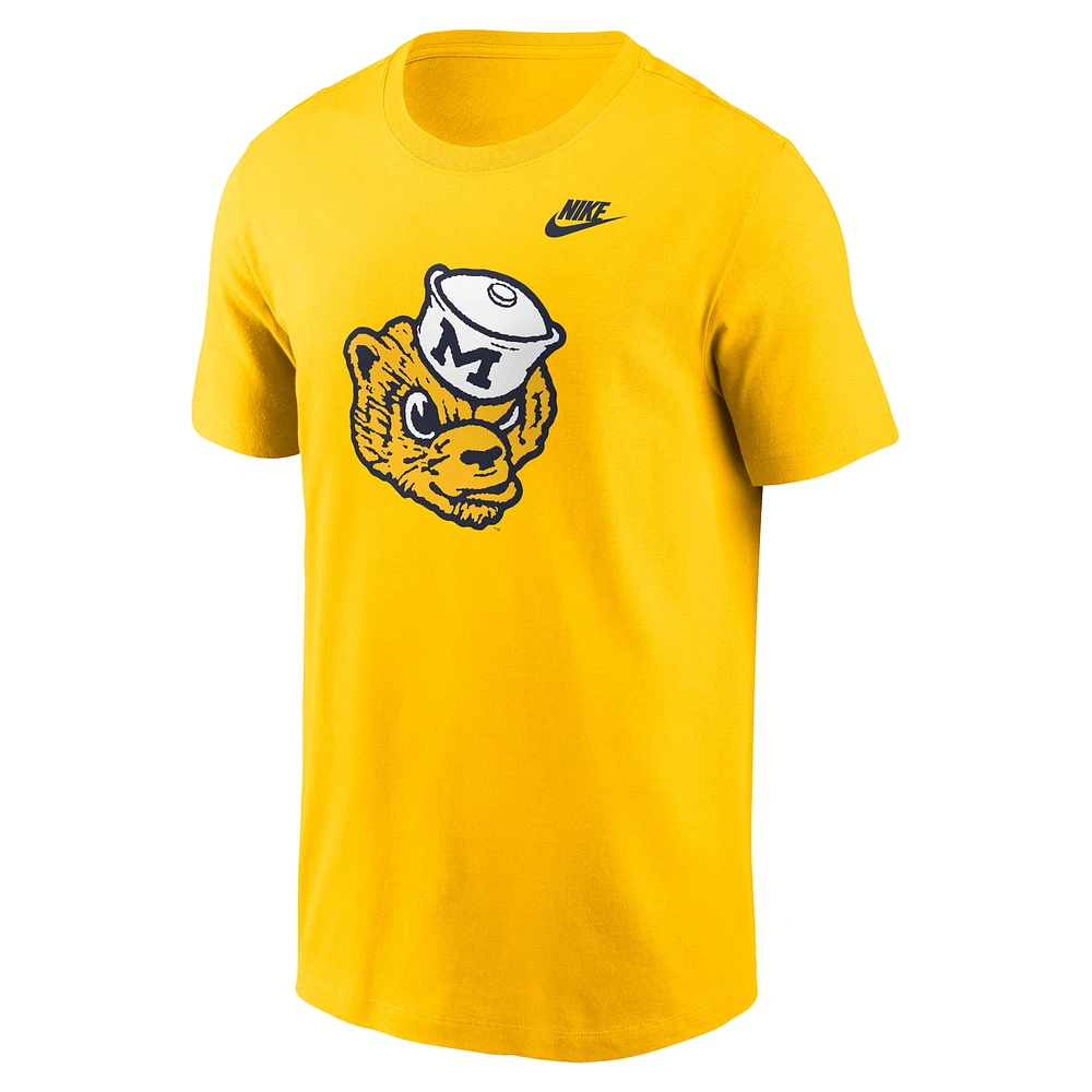 T-shirt Nike Maize Michigan Wolverines Legacy Alternate Logo pour homme