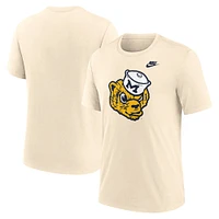 Men's Nike Natural Michigan Wolverines Vault Logo Tri-Blend T-Shirt