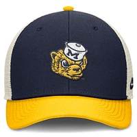 Casquette ajustable Nike Performance Rise pour homme, bleu marine/maïs, Michigan Wolverines