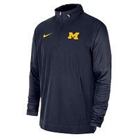 Men's Nike Navy Michigan Wolverines 2023 Coach Half-Zip Hooded Jacket