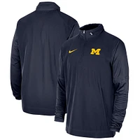 Men's Nike Navy Michigan Wolverines 2023 Coach Half-Zip Hooded Jacket