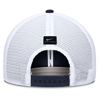 Men's Nike Navy Michigan Wolverines 2025 Dugout Coaches Rise Performance Trucker Adjustable Hat
