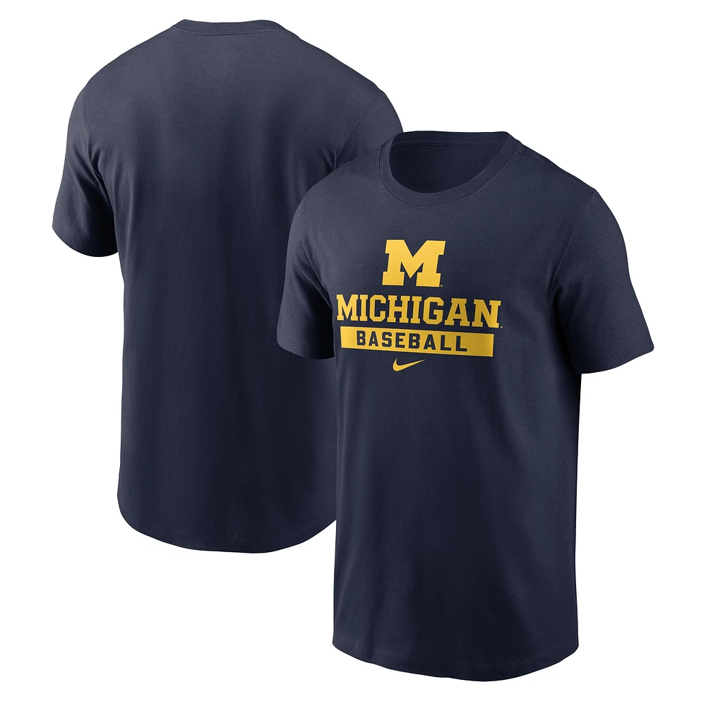 T-shirt Nike Michigan Wolverines Sport Drop pour homme, bleu marine