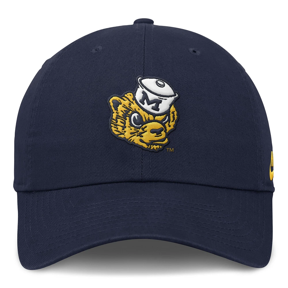 Men's Nike Navy Michigan Wolverines Club Swoosh Performance Adjustable Hat