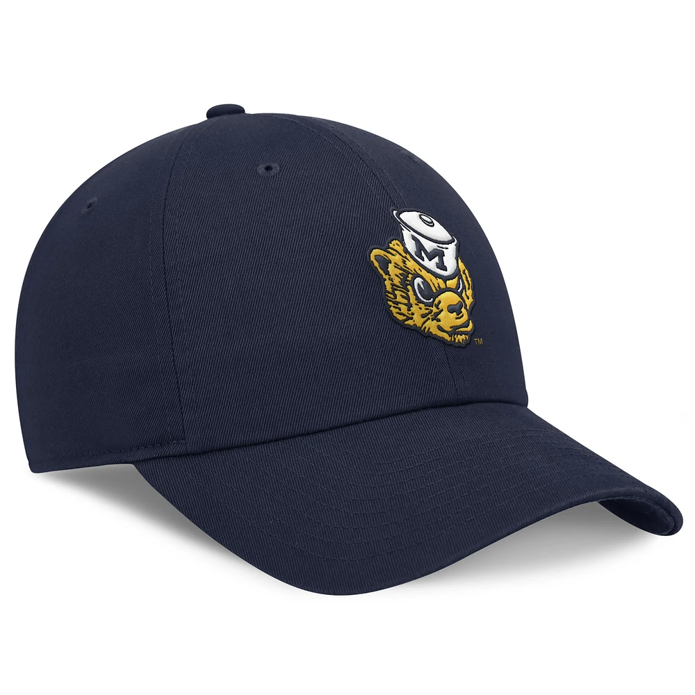 Men's Nike Navy Michigan Wolverines Club Swoosh Performance Adjustable Hat