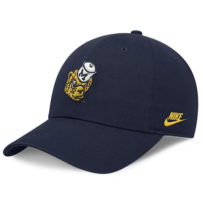 Men's Nike Navy Michigan Wolverines Club Swoosh Performance Adjustable Hat