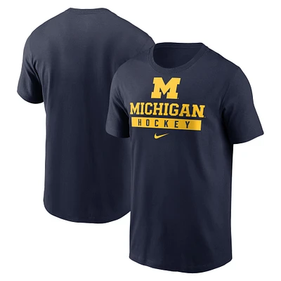 T-shirt de hockey sur glace Nike bleu marine Michigan Wolverines pour homme