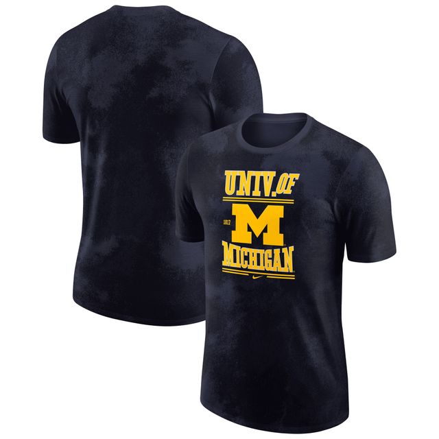 T-shirt Nike Michigan Wolverines Team Stack pour homme - Bleu marine