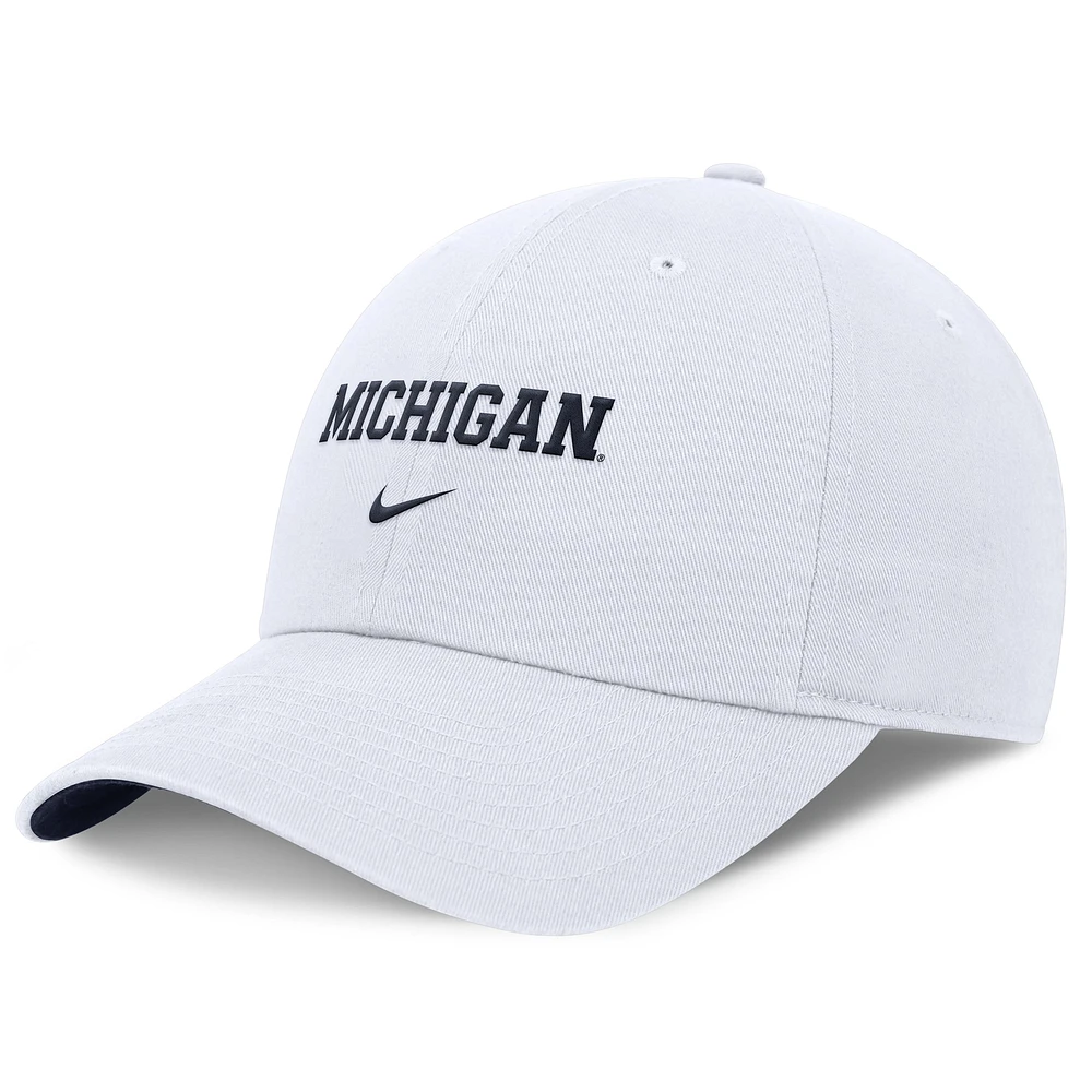 Men's Nike White Michigan Wolverines Club Adjustable Hat