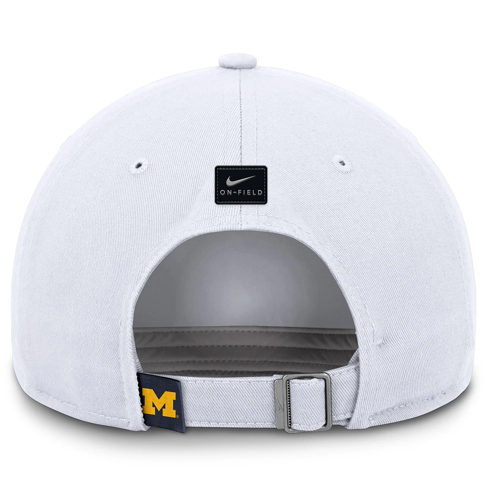 Men's Nike White Michigan Wolverines Club Adjustable Hat