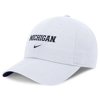 Men's Nike White Michigan Wolverines Club Adjustable Hat