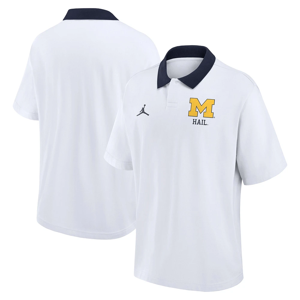 Men's Nike White Michigan Wolverines Jersey Polo