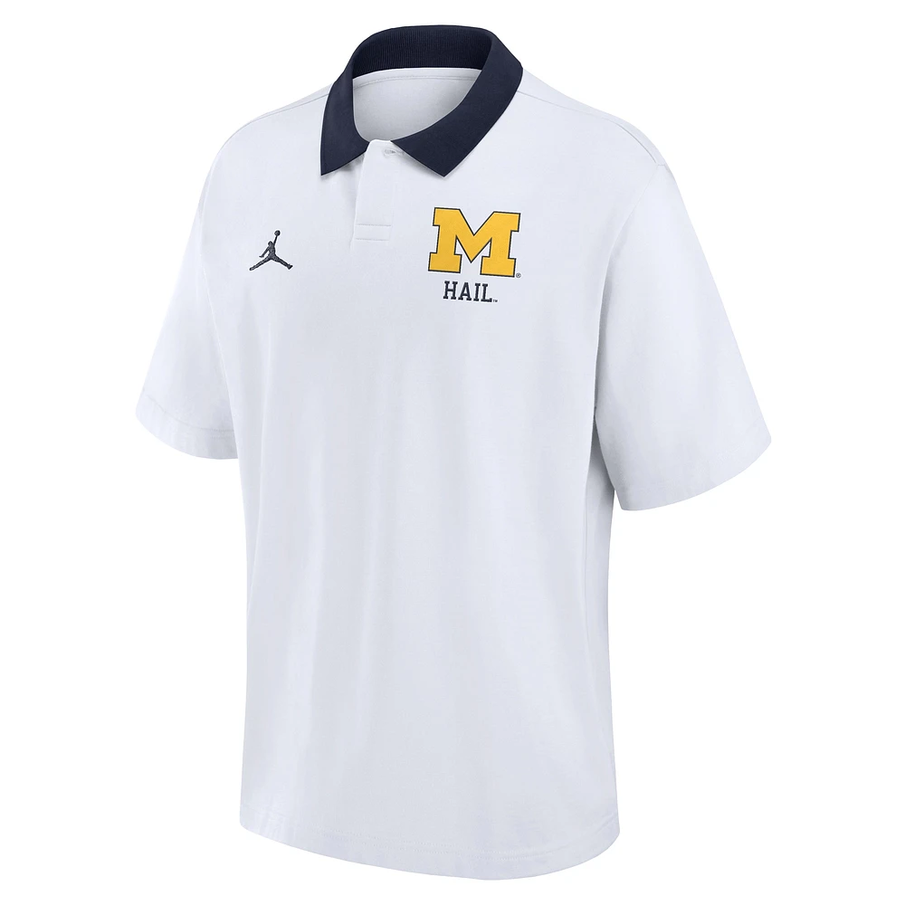 Men's Nike White Michigan Wolverines Jersey Polo