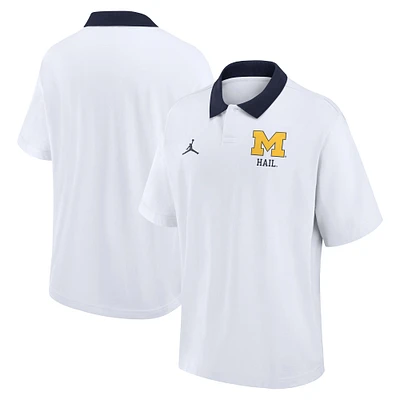 Men's Nike White Michigan Wolverines Jersey Polo
