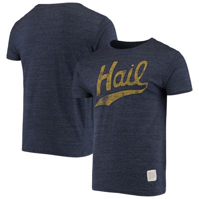 Men's Original Retro Brand Heathered Navy Michigan Wolverines Vintage Hail Tri-Blend T-Shirt