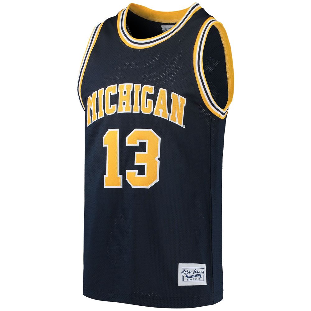 Men's Original Retro Brand Moritz Wagner Navy Michigan Wolverines Alumni Basketball Jersey