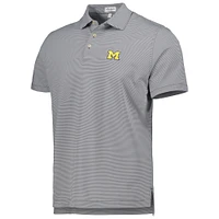 Men's Peter Millar Gray Michigan Wolverines Jubilee Striped Performance Jersey Polo