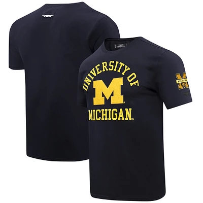 T-shirt classique à logo empilé Pro Standard pour hommes, bleu marine, Michigan Wolverines