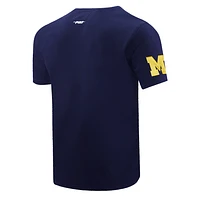 Men's Pro Standard Navy Michigan Wolverines Script Tail T-Shirt